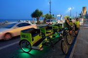 Pedicab ride at night